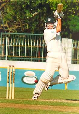 Watson (Aus) drives during his Match winning knock against West Indies in the U-19 World Cup
                                       Group 1 Super League match on Jan 18, 2000. 